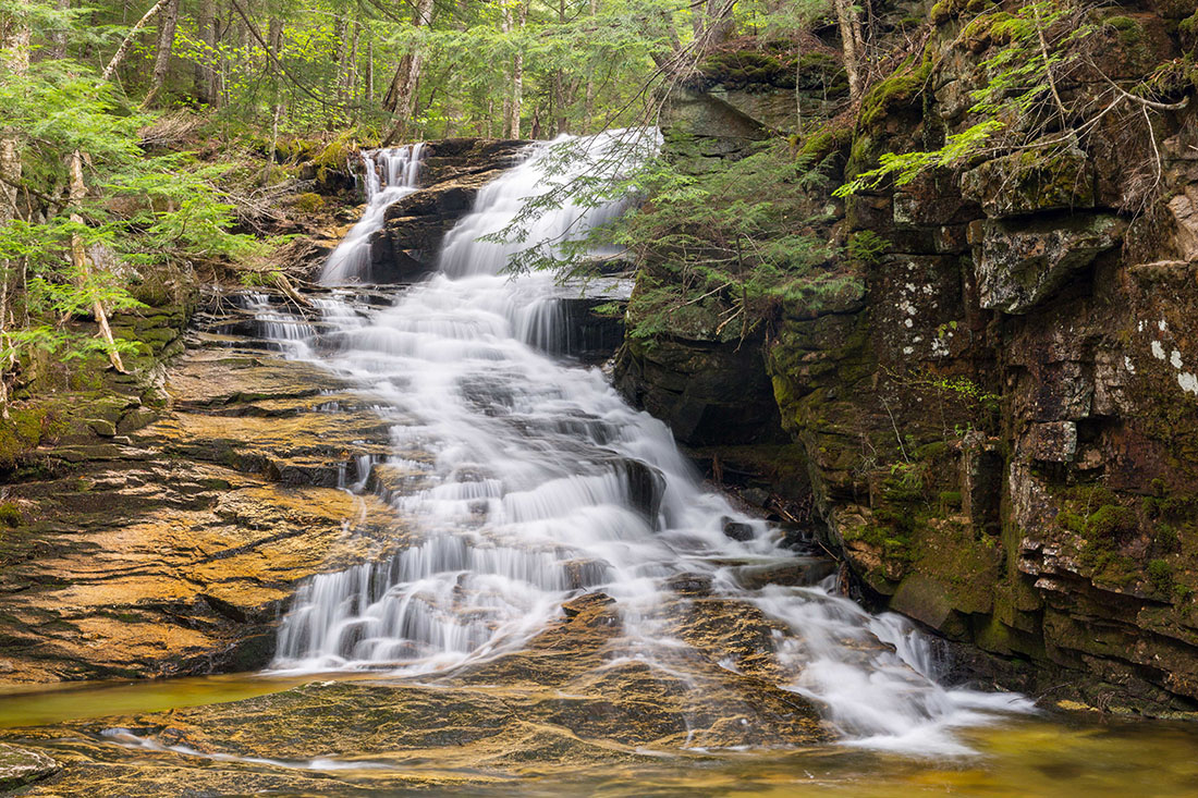 Waterfall cascading down rocks