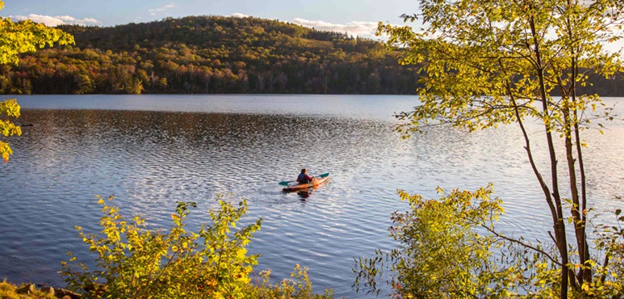 Someone Kayaking on a lake