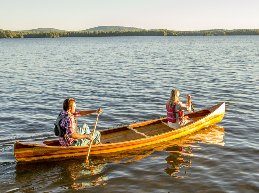 two people in a canoe