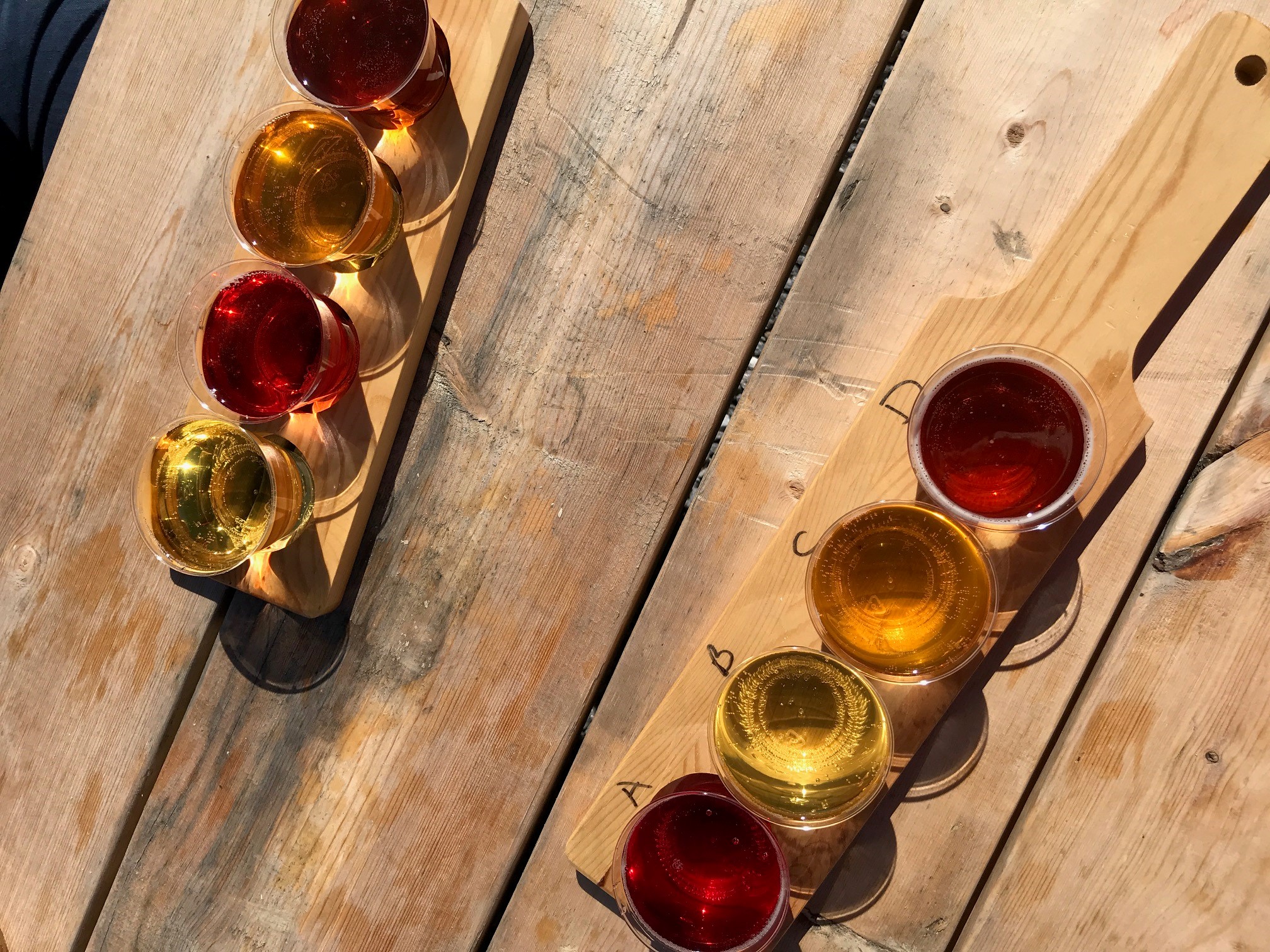 hard cider on a wooden table